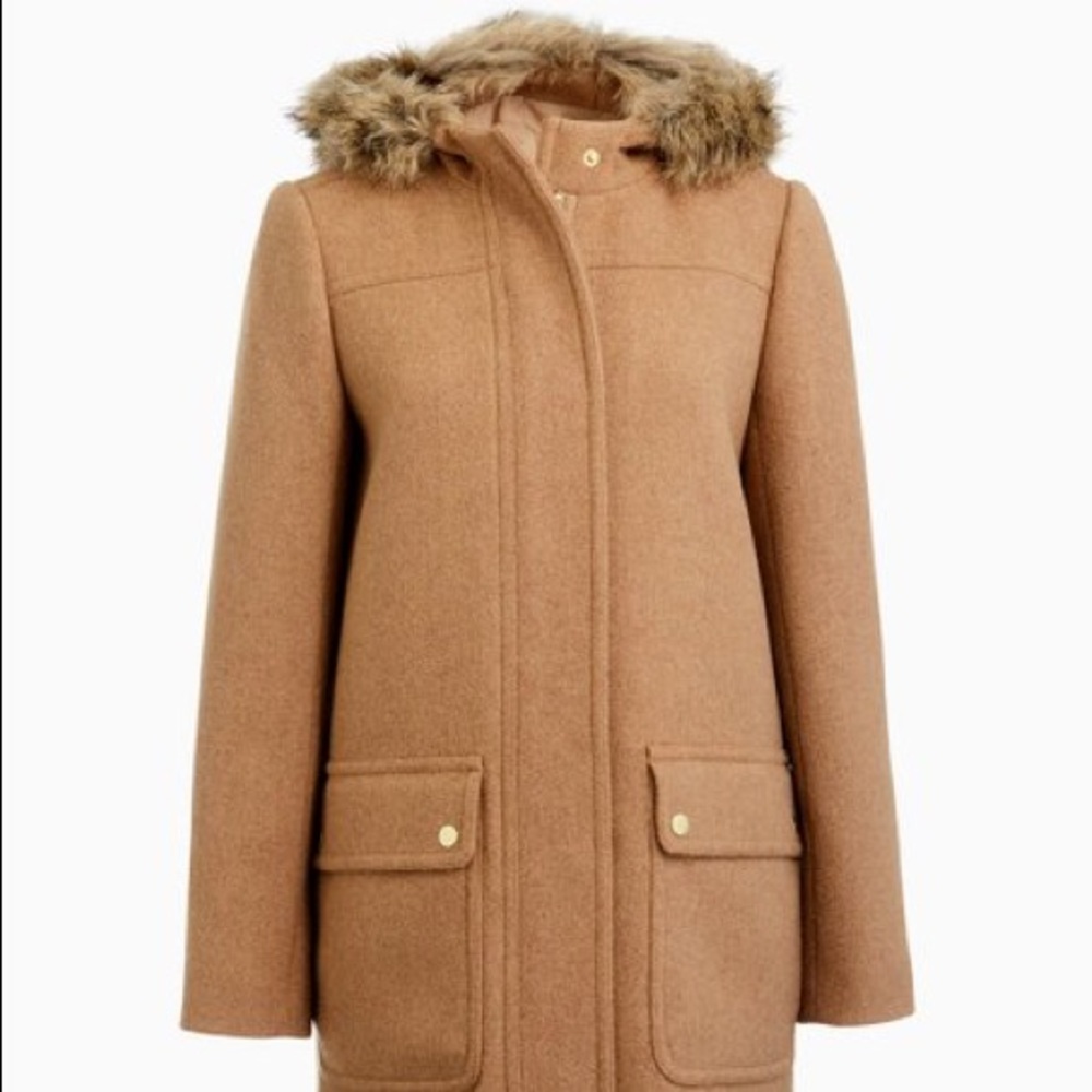 J Crew Mercantile Vail Saddle Tan Parka Jacket